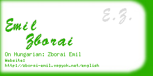 emil zborai business card